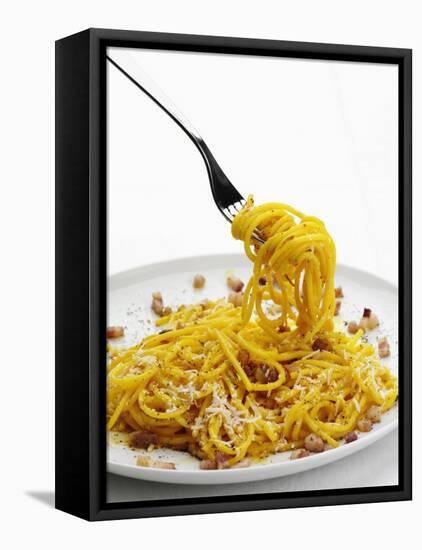 Spaghetti Alla Carbonara, Italy, Europe-Angelo Cavalli-Framed Premier Image Canvas