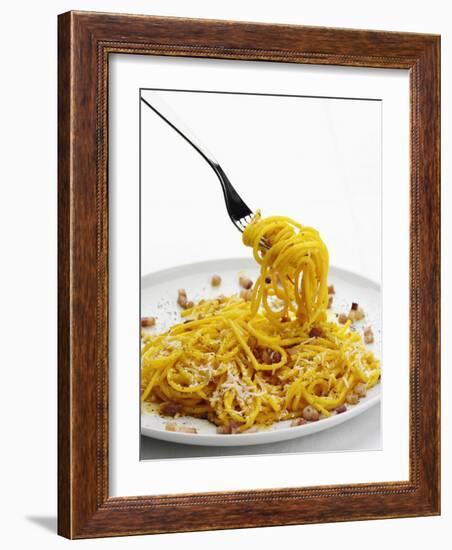 Spaghetti Alla Carbonara, Italy, Europe-Angelo Cavalli-Framed Photographic Print