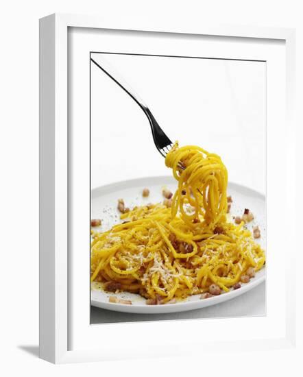 Spaghetti Alla Carbonara, Italy, Europe-Angelo Cavalli-Framed Photographic Print