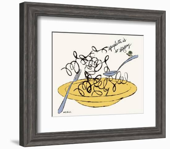 Spaghetti is So Slippery, c. 1958-Andy Warhol-Framed Art Print