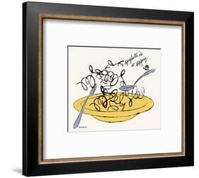 Spaghetti is So Slippery, c. 1958-Andy Warhol-Framed Art Print