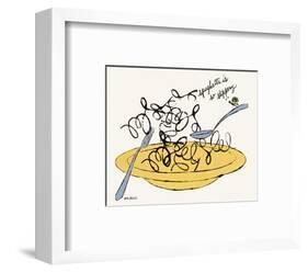 Spaghetti is So Slippery, c. 1958-Andy Warhol-Framed Art Print