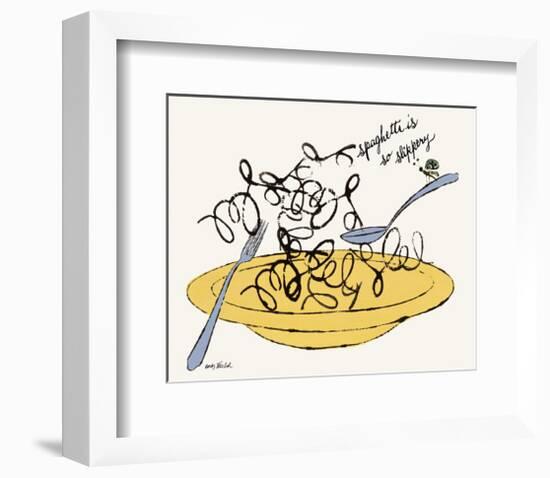 Spaghetti is So Slippery, c. 1958-Andy Warhol-Framed Art Print