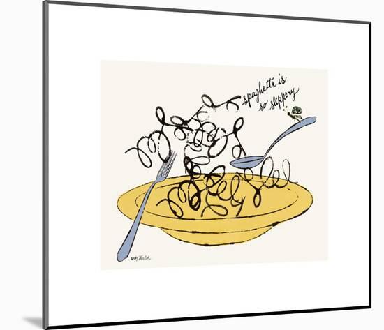 Spaghetti is So Slippery, c. 1958-Andy Warhol-Mounted Giclee Print