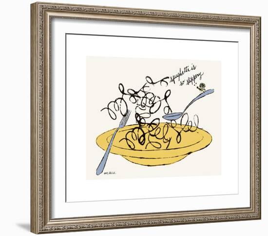 Spaghetti is So Slippery, c. 1958-Andy Warhol-Framed Giclee Print