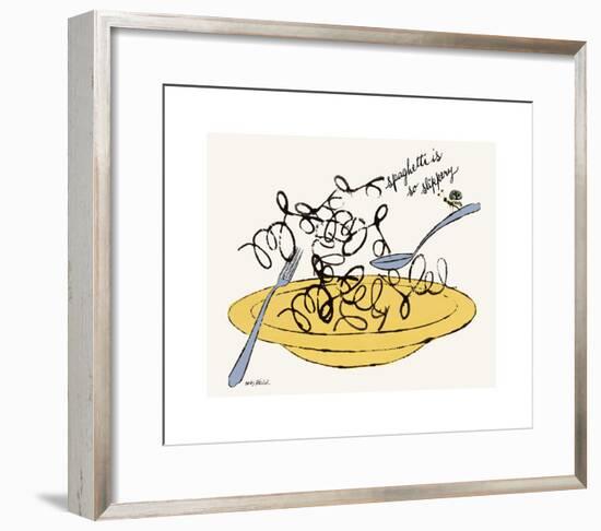 Spaghetti is So Slippery, c. 1958-Andy Warhol-Framed Giclee Print