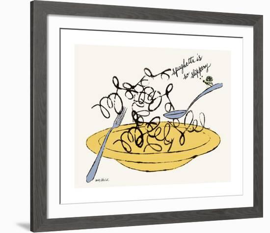 Spaghetti is So Slippery, c. 1958-Andy Warhol-Framed Giclee Print