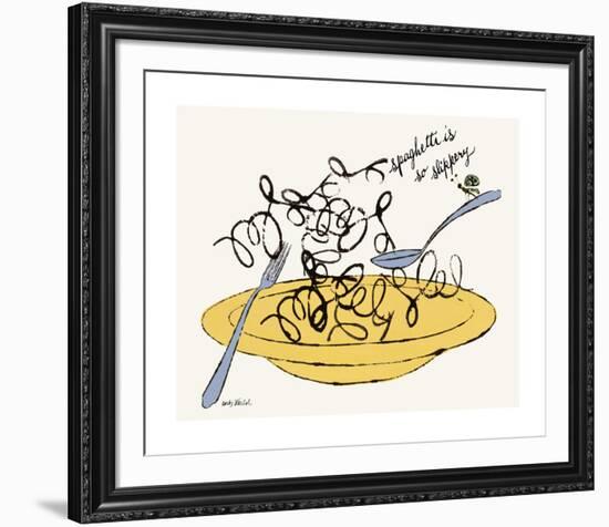 Spaghetti is So Slippery, c. 1958-Andy Warhol-Framed Giclee Print