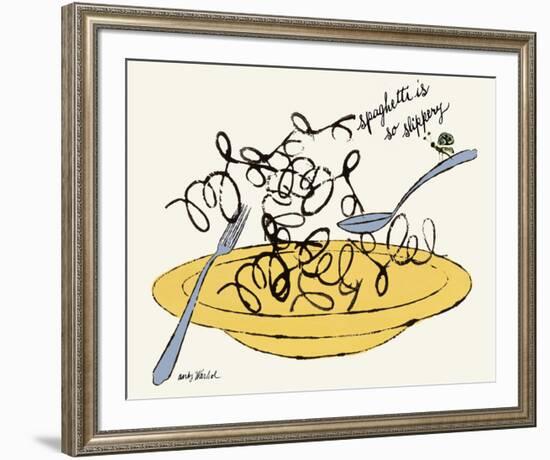 Spaghetti is So Slippery, c. 1958-Andy Warhol-Framed Art Print