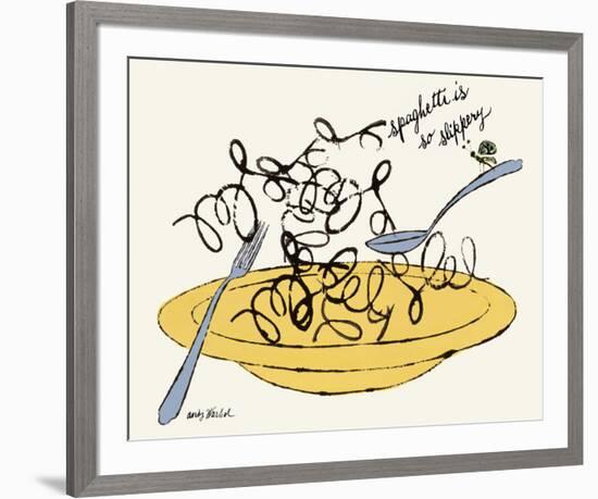 Spaghetti is So Slippery, c. 1958-Andy Warhol-Framed Art Print