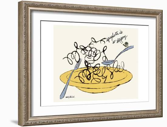 Spaghetti is So Slippery, c. 1958-Andy Warhol-Framed Art Print