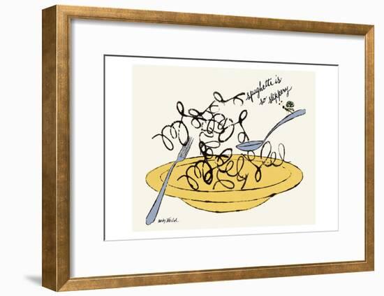 Spaghetti is So Slippery, c. 1958-Andy Warhol-Framed Art Print