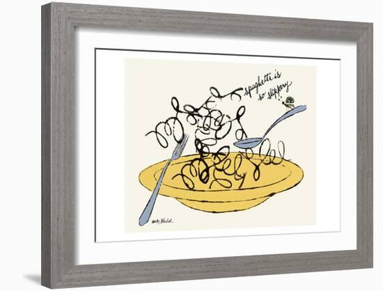 Spaghetti is So Slippery, c. 1958-Andy Warhol-Framed Art Print