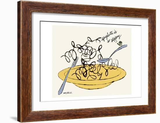 Spaghetti is So Slippery, c. 1958-Andy Warhol-Framed Art Print