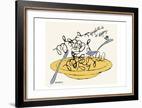 Spaghetti is So Slippery, c. 1958-Andy Warhol-Framed Art Print