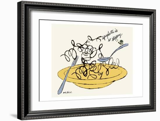 Spaghetti is So Slippery, c. 1958-Andy Warhol-Framed Art Print