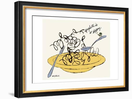 Spaghetti is So Slippery, c. 1958-Andy Warhol-Framed Art Print