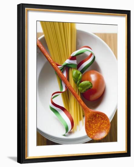 Spaghetti, Tomato and Basil-null-Framed Photographic Print