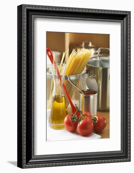 Spaghetti, Tomatoes, Oil and Pan-Foodcollection-Framed Photographic Print