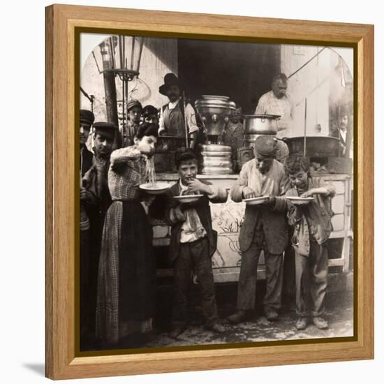 Spaghetti Vendor, C1908-null-Framed Premier Image Canvas