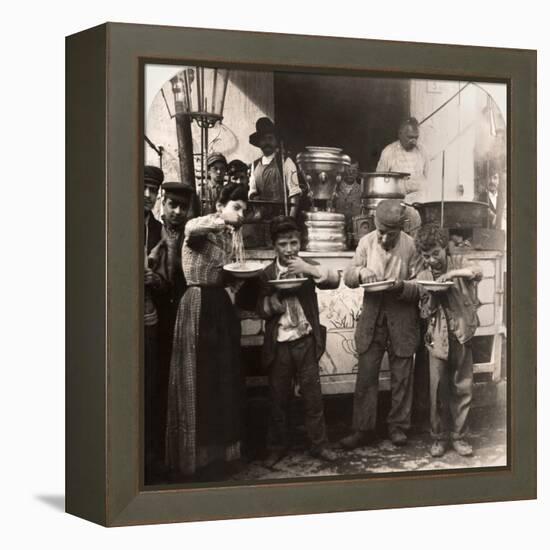 Spaghetti Vendor, C1908-null-Framed Premier Image Canvas