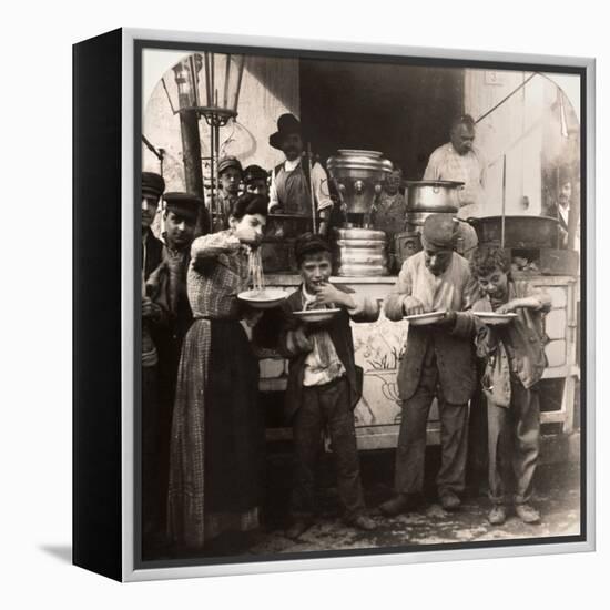 Spaghetti Vendor, C1908-null-Framed Premier Image Canvas