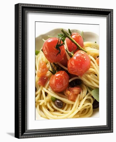 Spaghetti with Cherry Tomatoes and Olives-null-Framed Photographic Print