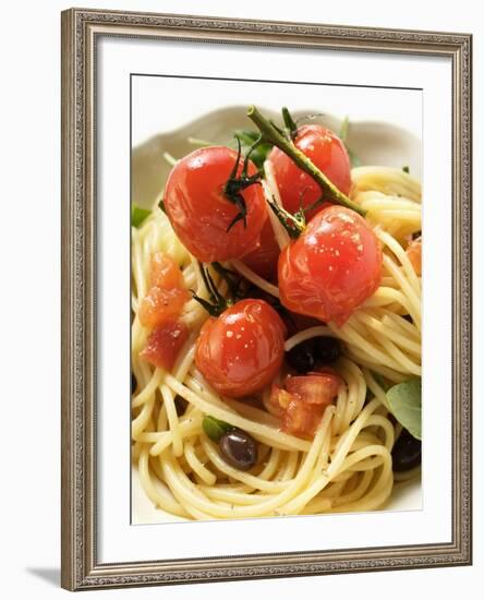 Spaghetti with Cherry Tomatoes and Olives-null-Framed Photographic Print