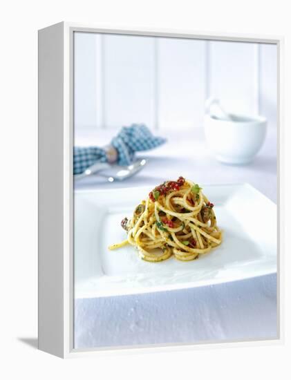 Spaghetti with Dried Tomatoes, Herbs and Olives-Daniel Reiter-Framed Premier Image Canvas
