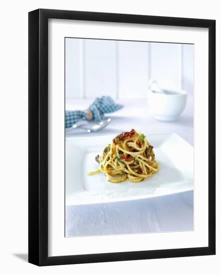 Spaghetti with Dried Tomatoes, Herbs and Olives-Daniel Reiter-Framed Photographic Print