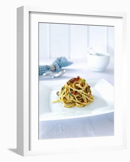 Spaghetti with Dried Tomatoes, Herbs and Olives-Daniel Reiter-Framed Photographic Print