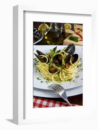 Spaghetti with Mussels (Mytilus Galloprovincialis), Cuisine-Nico Tondini-Framed Photographic Print