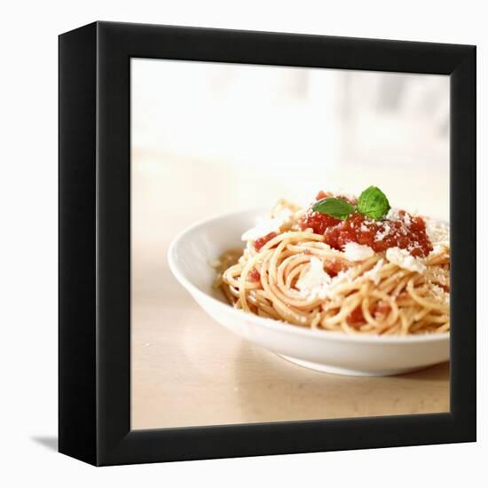 Spaghetti with Tomato Sauce and Parmigiano-null-Framed Premier Image Canvas