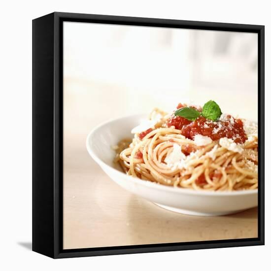 Spaghetti with Tomato Sauce and Parmigiano-null-Framed Premier Image Canvas