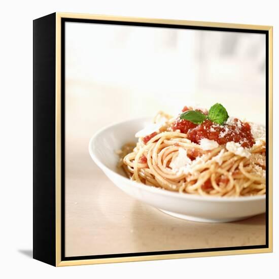 Spaghetti with Tomato Sauce and Parmigiano-null-Framed Premier Image Canvas