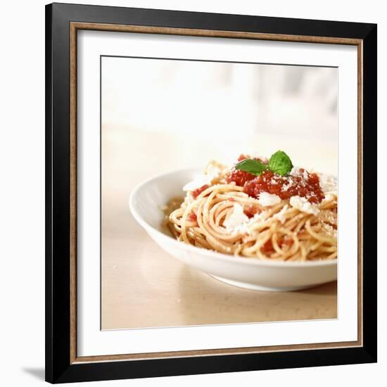 Spaghetti with Tomato Sauce and Parmigiano-null-Framed Photographic Print