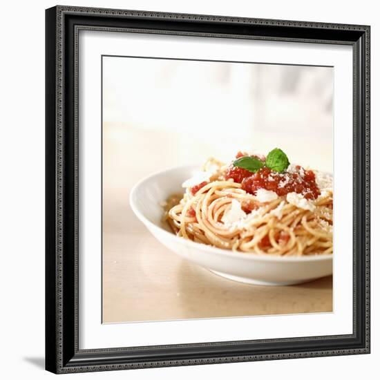 Spaghetti with Tomato Sauce and Parmigiano-null-Framed Photographic Print