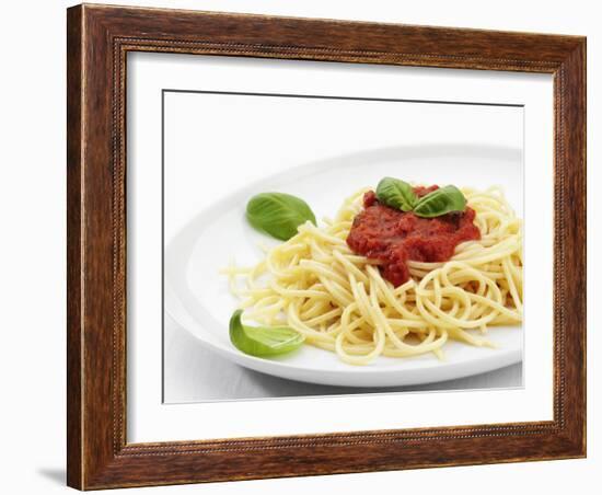 Spaghetti with Tomato Sauce, Italy, Europe-Angelo Cavalli-Framed Photographic Print