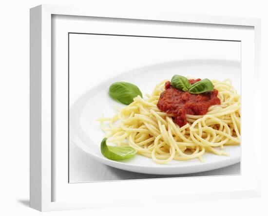 Spaghetti with Tomato Sauce, Italy, Europe-Angelo Cavalli-Framed Photographic Print