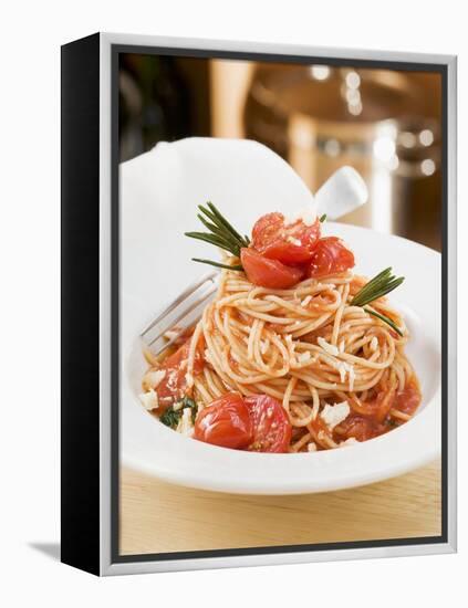 Spaghetti with Tomatoes and Rosemary-null-Framed Premier Image Canvas