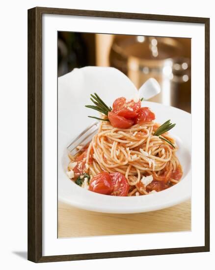 Spaghetti with Tomatoes and Rosemary-null-Framed Photographic Print