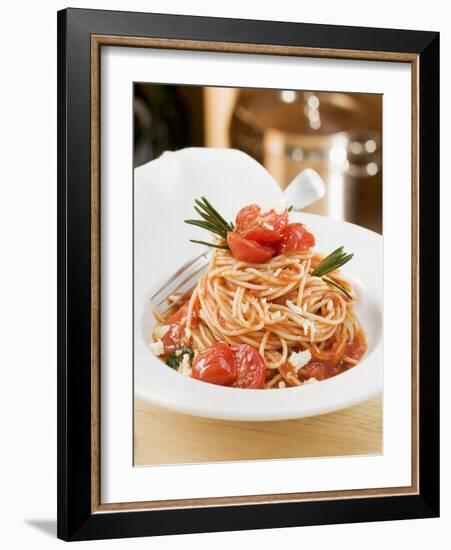 Spaghetti with Tomatoes and Rosemary-null-Framed Photographic Print