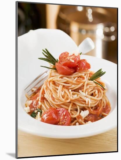 Spaghetti with Tomatoes and Rosemary-null-Mounted Photographic Print