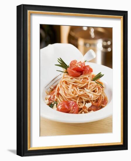 Spaghetti with Tomatoes and Rosemary-null-Framed Photographic Print