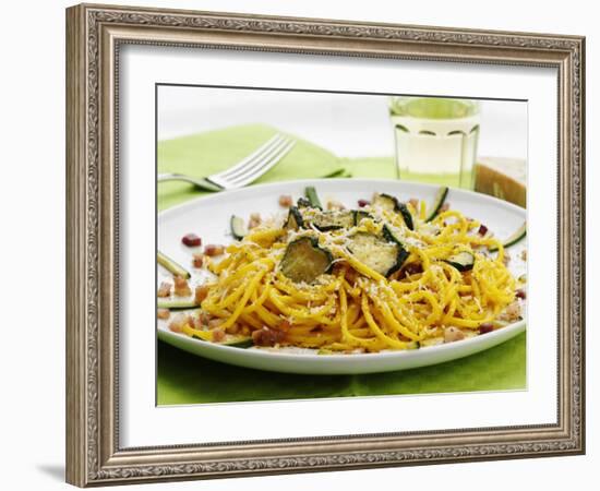 Spaghetti with Zucchini, Italy, Europe-Angelo Cavalli-Framed Photographic Print