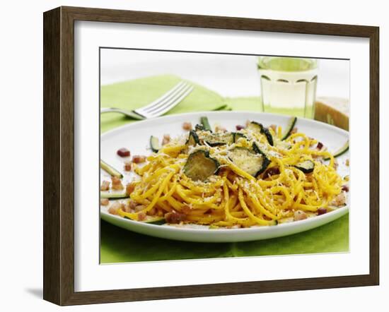 Spaghetti with Zucchini, Italy, Europe-Angelo Cavalli-Framed Photographic Print