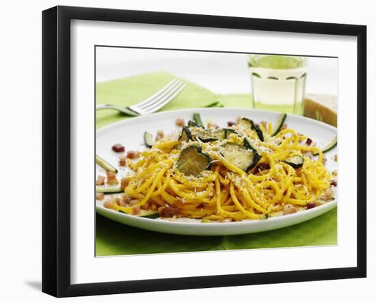 Spaghetti with Zucchini, Italy, Europe-Angelo Cavalli-Framed Photographic Print