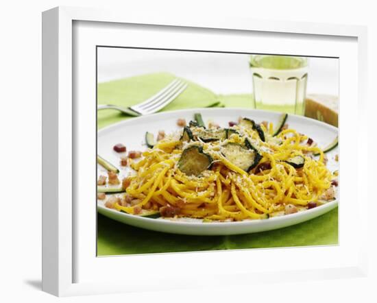 Spaghetti with Zucchini, Italy, Europe-Angelo Cavalli-Framed Photographic Print