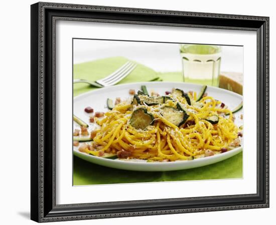 Spaghetti with Zucchini, Italy, Europe-Angelo Cavalli-Framed Photographic Print