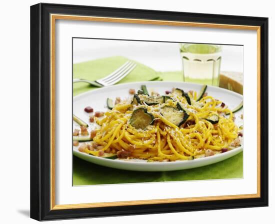 Spaghetti with Zucchini, Italy, Europe-Angelo Cavalli-Framed Photographic Print